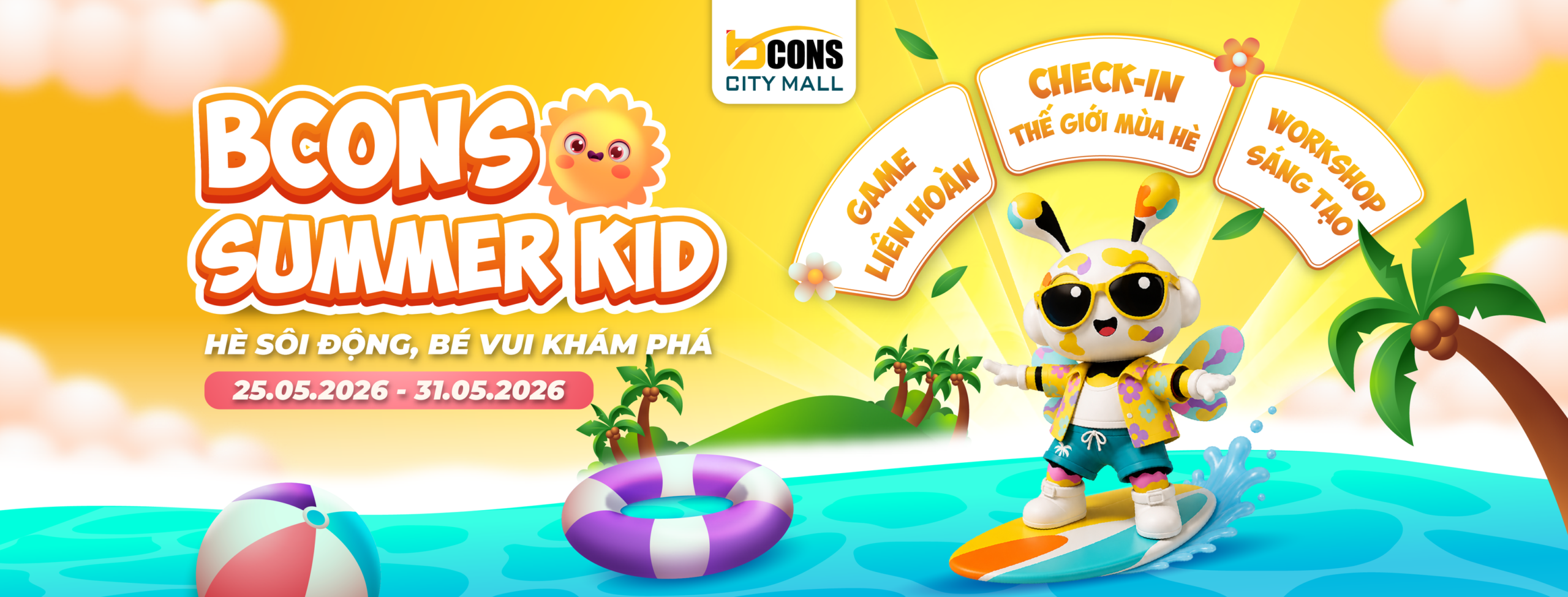 Chương trình hè Bcons Summer Kid 2026 tại Bcons City Mall