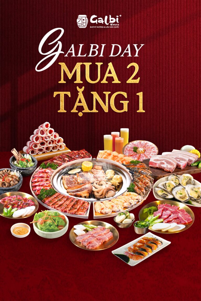 Galbi Day mua 2 tặng 1 buffet nướng và lẩu Hàn Quốc tại Bcons City Mall