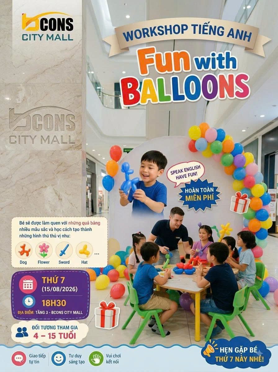 Fun with Balloons tại Bcons City Mall