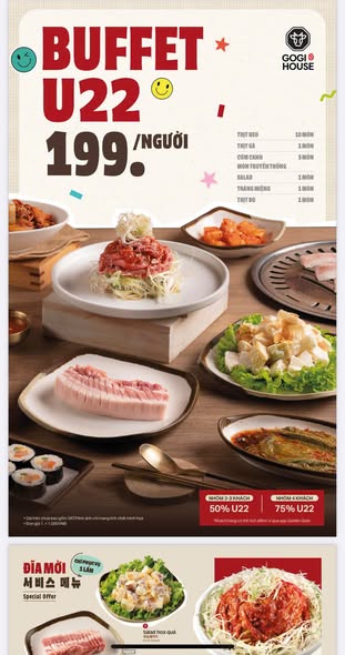 Buffet GoGi House U22 tại Bcons City Mall