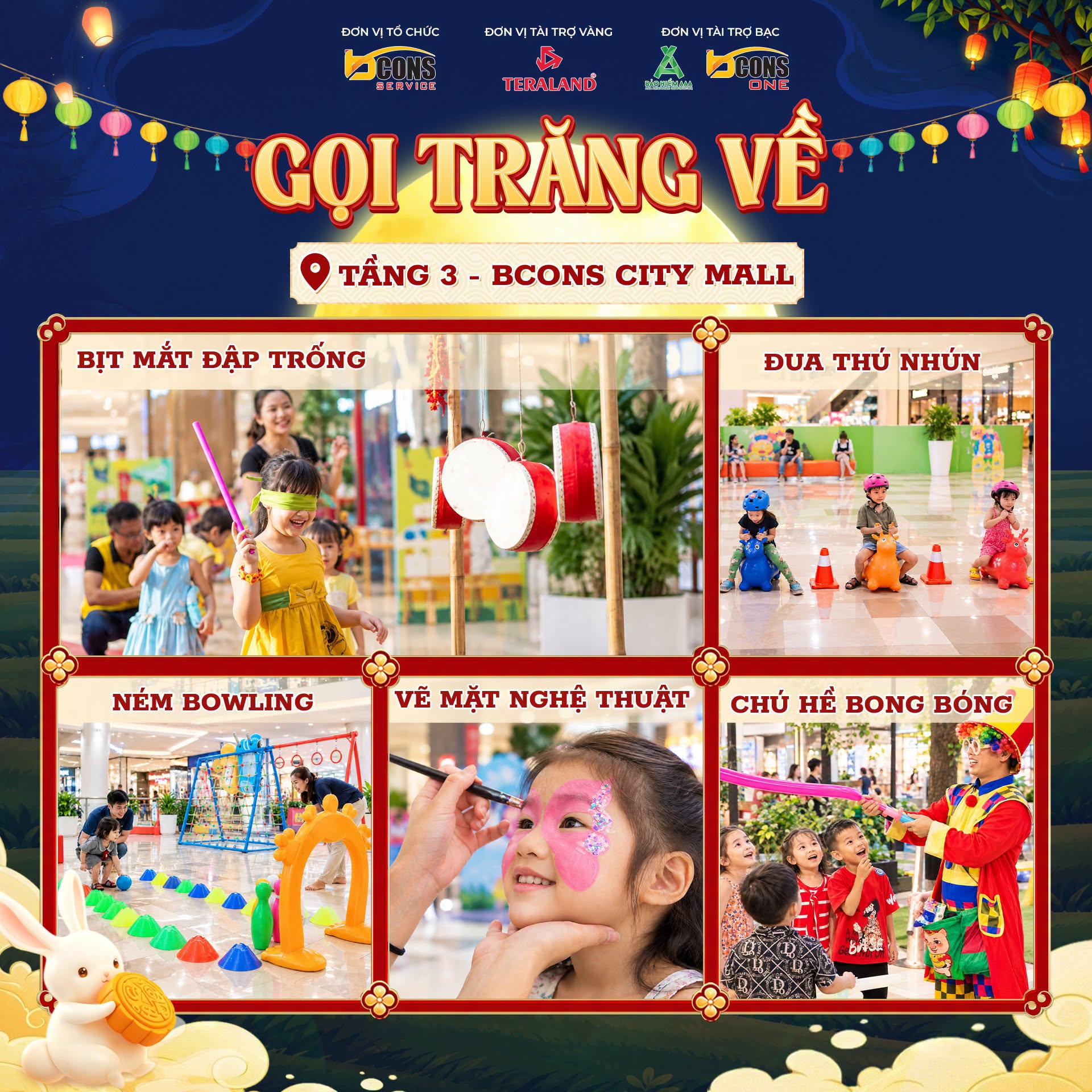Khu trò chơi dân gian Gọi Trăng Về tại Tầng 3 Bcons City Mall