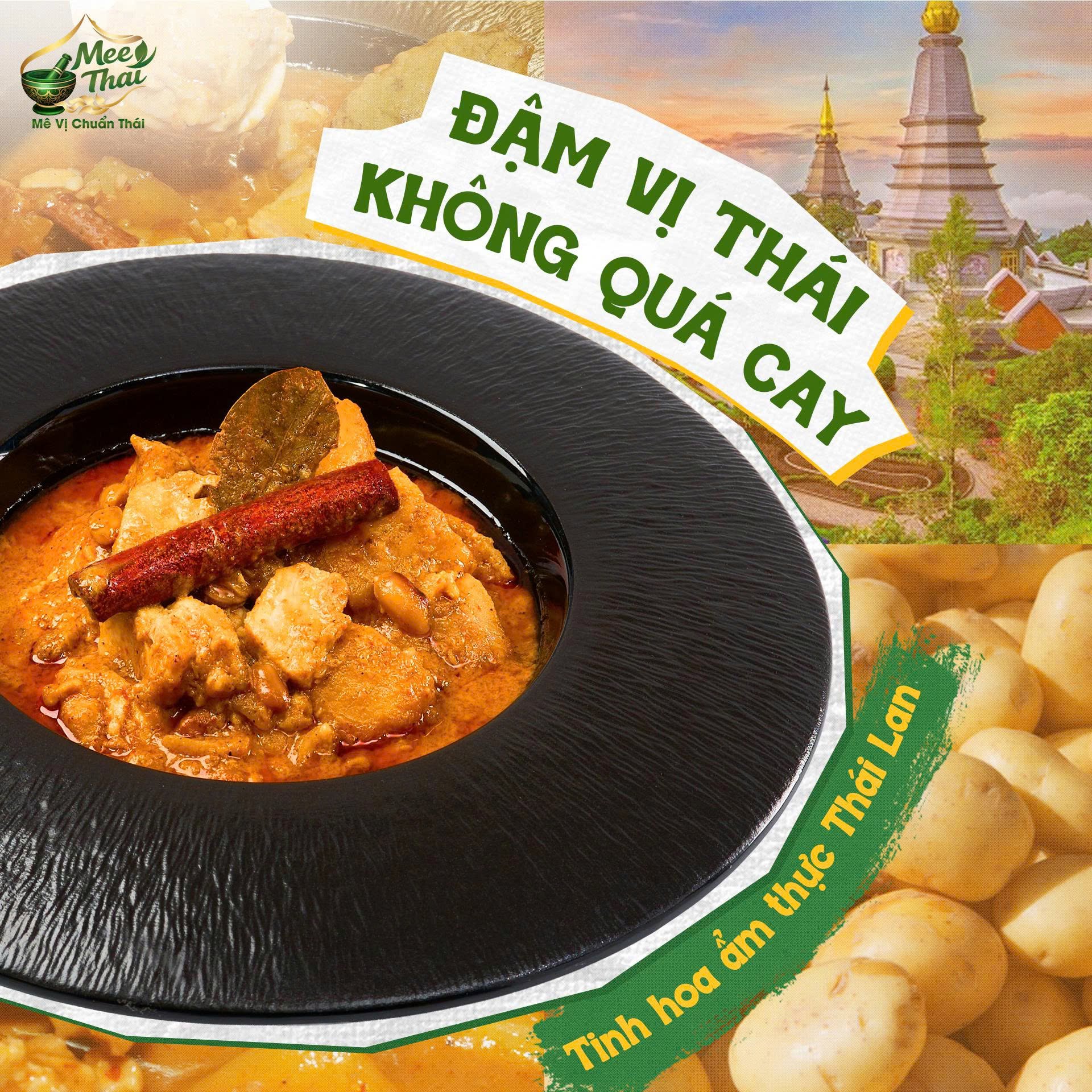 Thịt gà mềm mọng và khoai tây bùi ngậy trong sốt Massaman MEE THAI Bcons City Mall