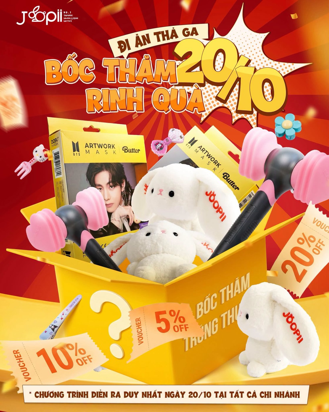 Chương trình bốc thăm trúng thưởng 20/10 tại Joopii Bcons City Mall