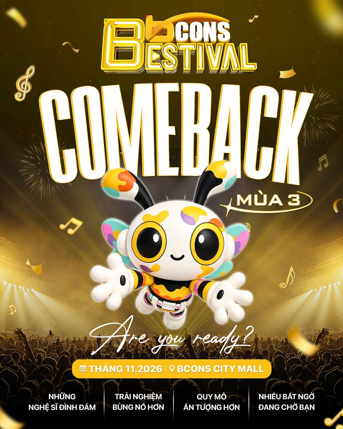 Poster chính thức sự kiện Làng Đại học Bcons Bestival 2026 mùa 3