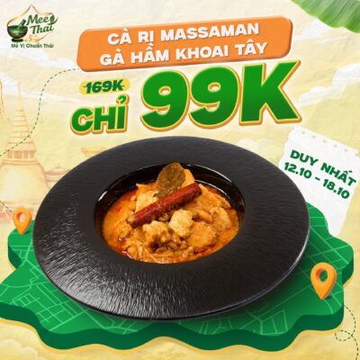Cà ri Massaman Bcons City Mall - Món Cà ri Massaman gà hầm khoai tây giảm còn 99K tại nhà hàng MEE THAI