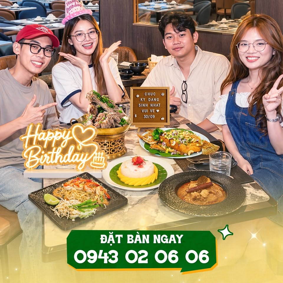 Tiệc sinh nhật MEE THAI Bcons City Mall - Bàn tiệc sinh nhật ấm cúng và ngập tràn niềm vui cùng bạn bè tại MEE THAI